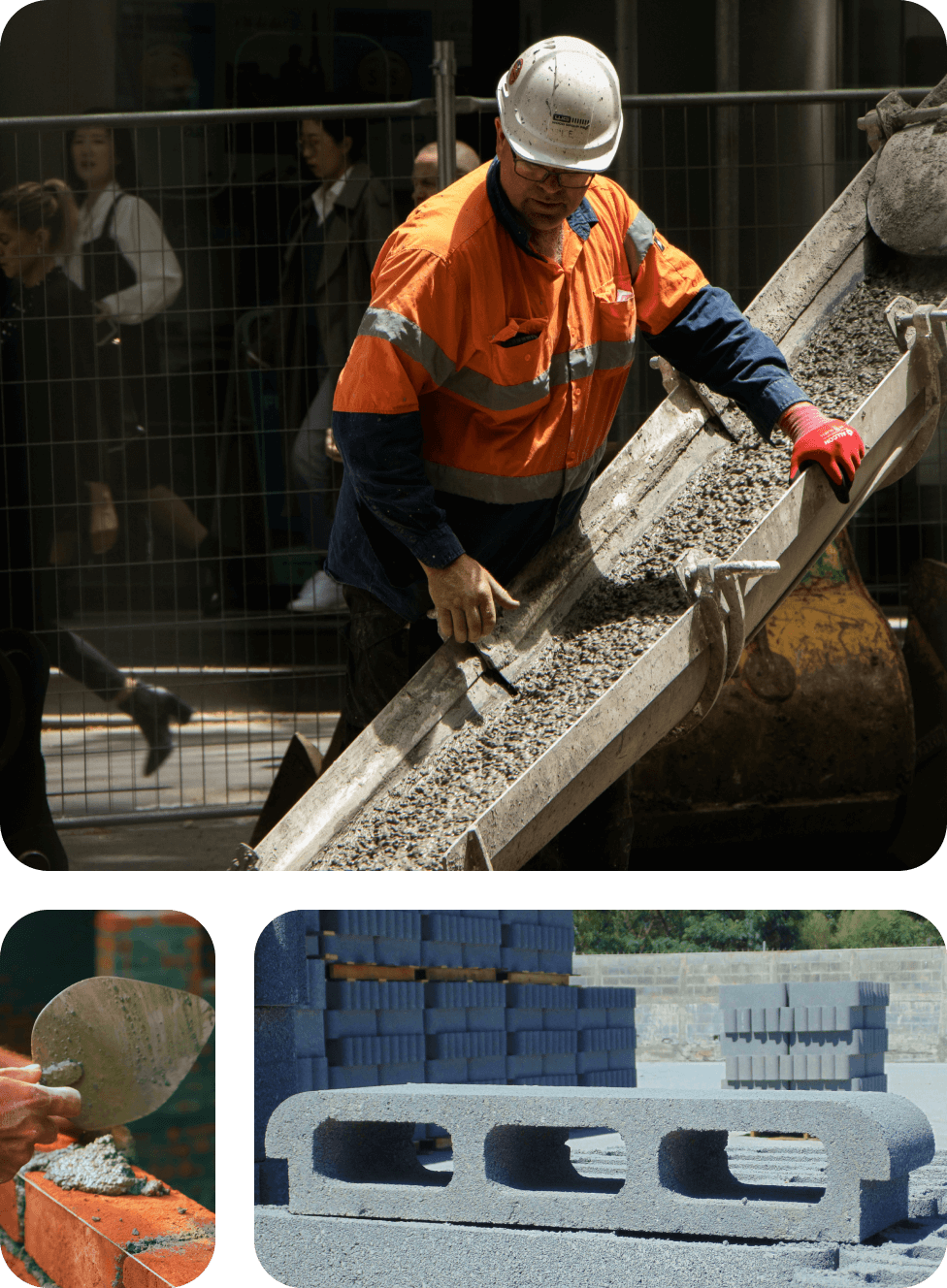 Concreto sendo usado